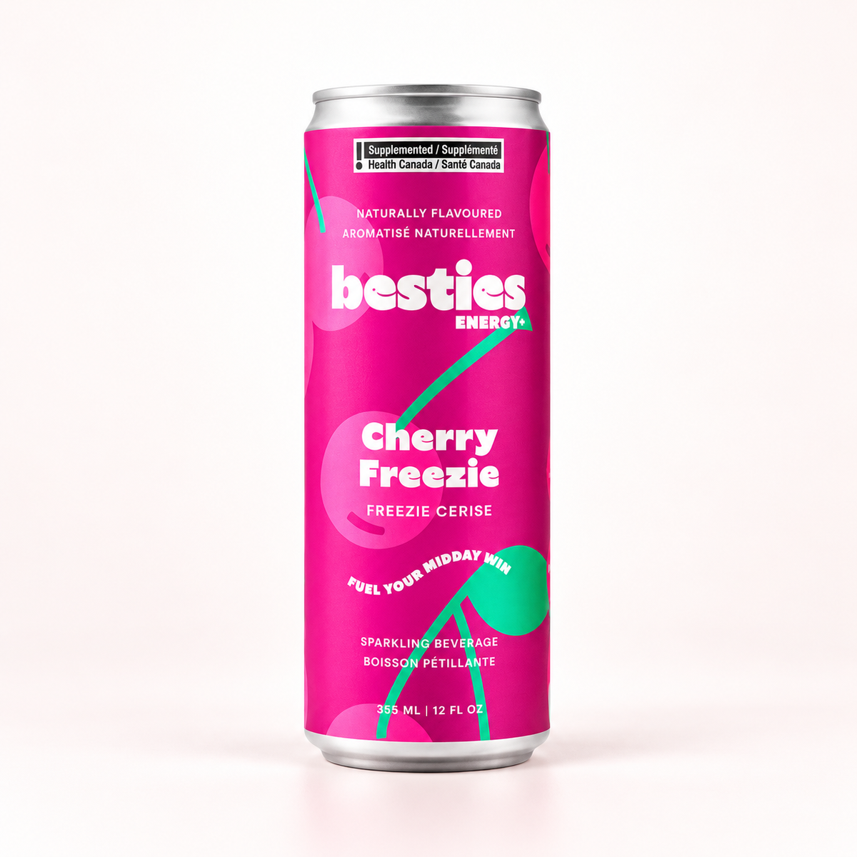 Besties Energy+ Cherry Freezie sparkling energy drink can